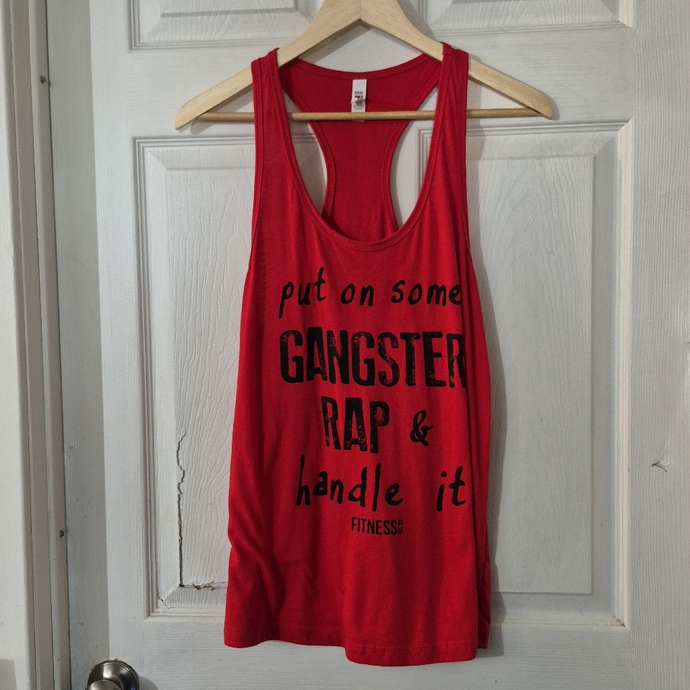 Women's Ideal T Red Graphic Tank Top Sz XL